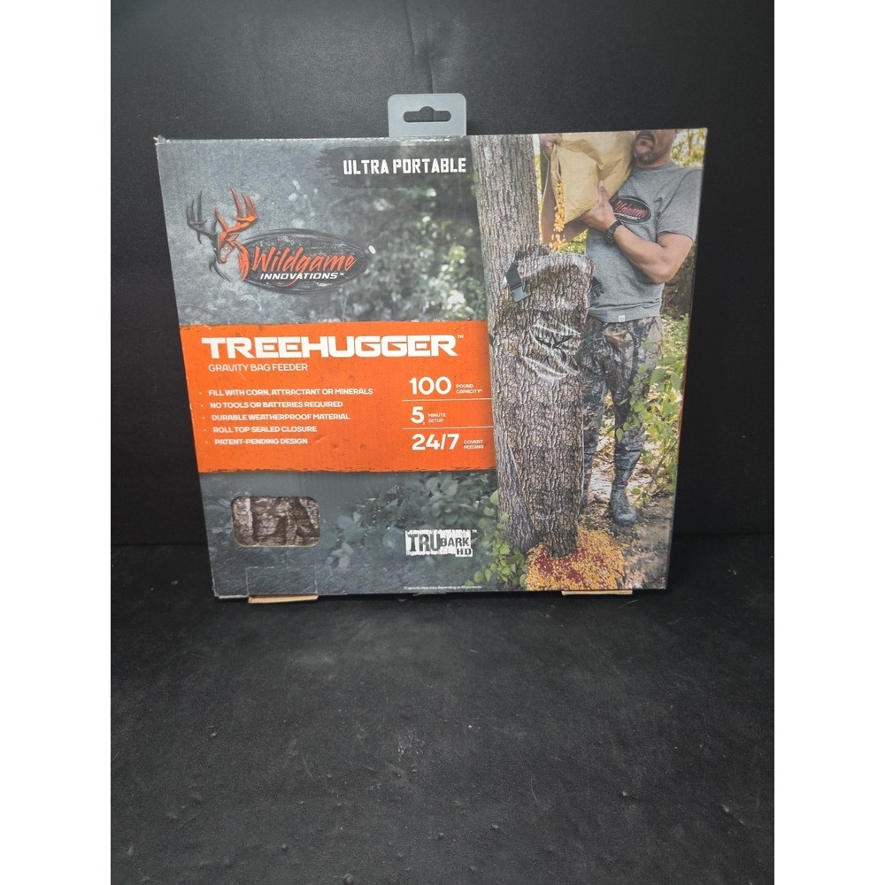 Wildgame innovations TREEHUGGER Gravity Bag Deer Feeder Camo Portable 100 LB New